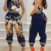 New Summer Fashion Printed Sleeveless Jumpsuit Sexy Hollow Backless Lace Up Long Jumpsuits Elegant Casual Jumpsuit With Pocket