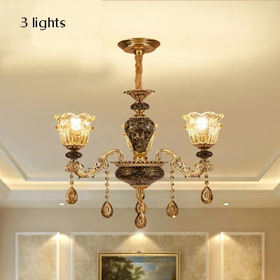 Chandelier Living Room Grand Luxury Crystal Lamp Dining Room Bedroom Decoration French Retro Chandelier Lighting Fixtures