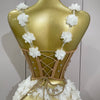 Sexy Mesh See Through Flowers Backless Long Dress 2025 Women Elegant Party Wedding Celebrate Evening Gown Prom Hotwife Outfit