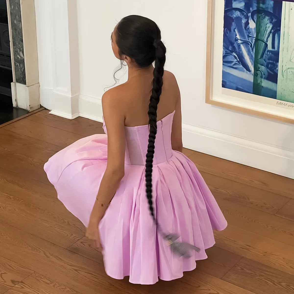 Mingmingxi Summer Wedding Guest Dresses for Women 2024 New Arrivals Purple Corset Sexy Dress Mini Elegant Fit and Flare Dress