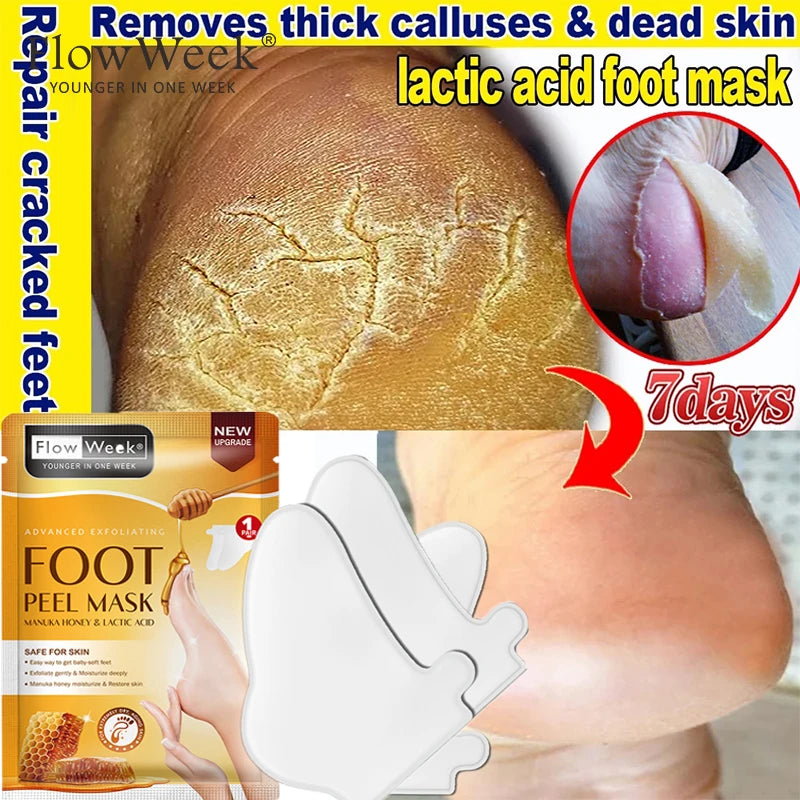 Foot Peeling Mask Peeling Foot Mask Repairs Heels & Removes Dry Dead Skin Feet Exfoliating Foot Peel Mask for Dry Cracked Feet