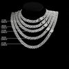 Caraquet Punk Hip Hop Cuban Link Chain Choker Necklace Iced Out Rapper Crystal Necklace Fashion Bling Rhinestone Jewelry Gift
