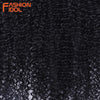 FASHION IDOL 200g 3pcs Afro Kinky Curly Braiding Hair Synthetic Crochet Hair 18 Inch Ombre Brown Passion Twist Hair Extensions