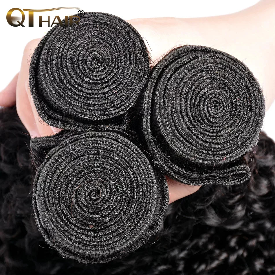 Mongolian Kinky Curly Human Hair Bundles 1/3/4 Pcs Remy Human Hair Weave Bundle Kinky Curly Bundles Natural Color Hair Extension