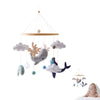 Baby Crib Mobile Bed Bell Rattle Toys Wooden Crochet Stars Pendant Bed Bell Toys Newborn Comfort Crib Bracket Hanging Toys Gifts