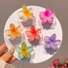 6Pcs Gradient Hair Clips New Flower Hair Claws Small Size Fashion Headwear Hairpin Crab Barrette Hair Accessories for Women