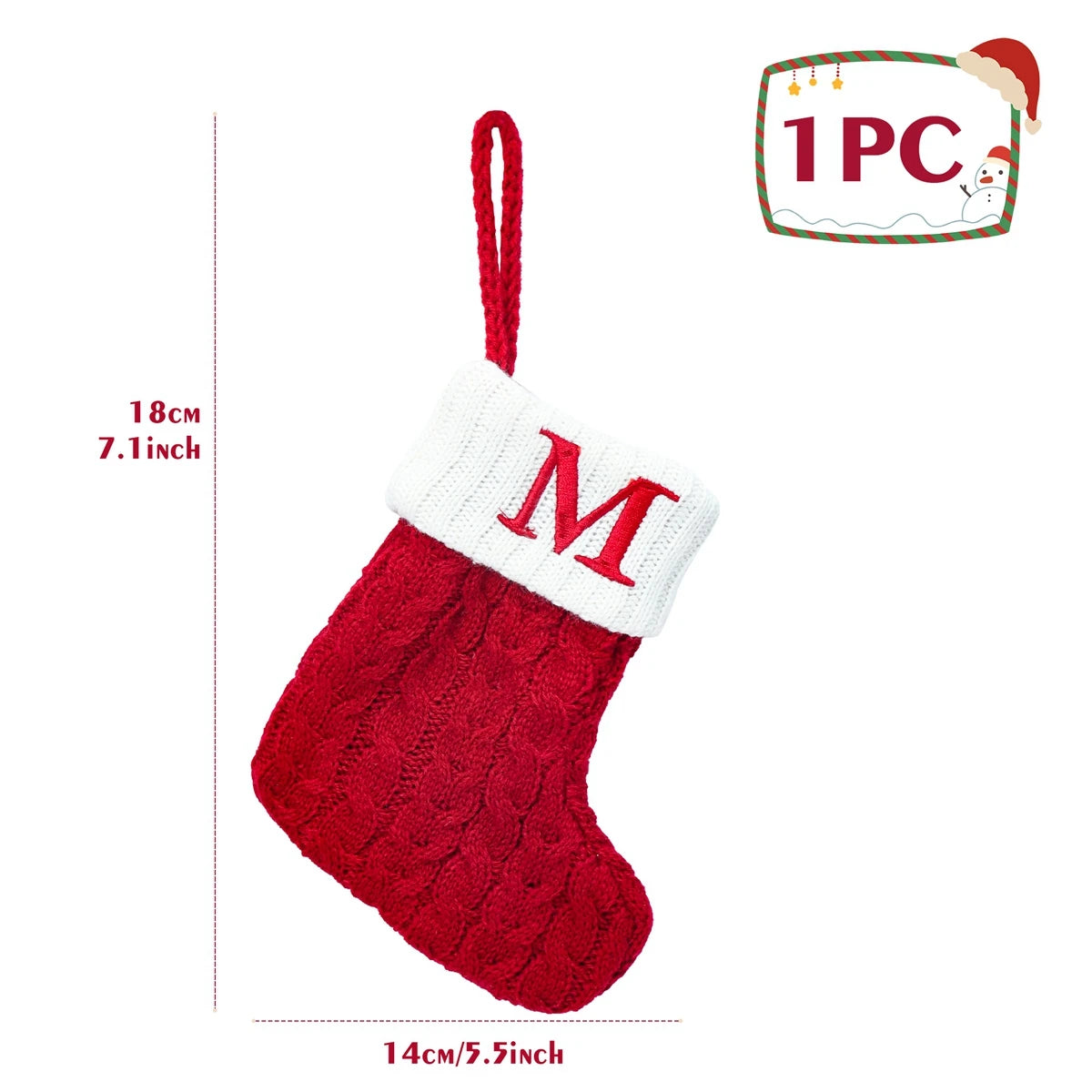 Christmas Socks Knitting Snowflake Letter Stocking Christmas Decoration For Home 2024 Xmas Tree Ornament Gift Navidad Natal 2024