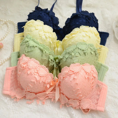 Midnite StarSolid Wireless Sexy Simple Push Up Bra Lace Floral Adjusted Bralette Lingerie Comfort Breathable Bras For Women
