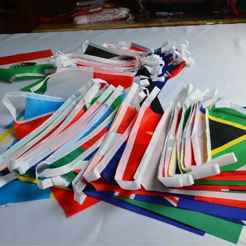 2026 42/48pcs world Country Flag 14x21cmNEW Football cup Countries Flag Bunting National String Banner Event Garlands decoration