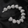 UWIN Jumbo Iced Out Heart Bracelet for Women Paved Setting Cubic Zirconia Bangle for Men Hip Hop Jewelry for Gift