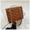 Ladies Fashion Large Capacity Chain Bag Retro Square Tote Bag Diamond Texture Shoulder Crossbody Daily Hundred Underarm Handbag