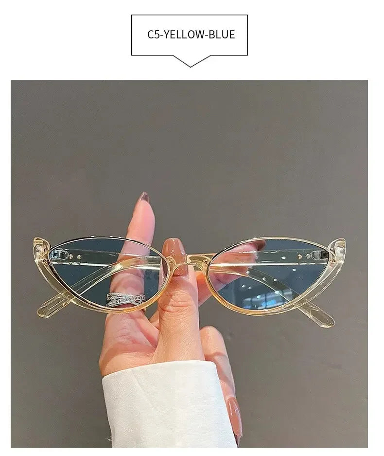 Half Frame Cat-eye Sunglasses Fashion Style Colored Women's Sunglasses Uv400 Fashion Shades Eyewear Summer Anti UV Sunglasses
