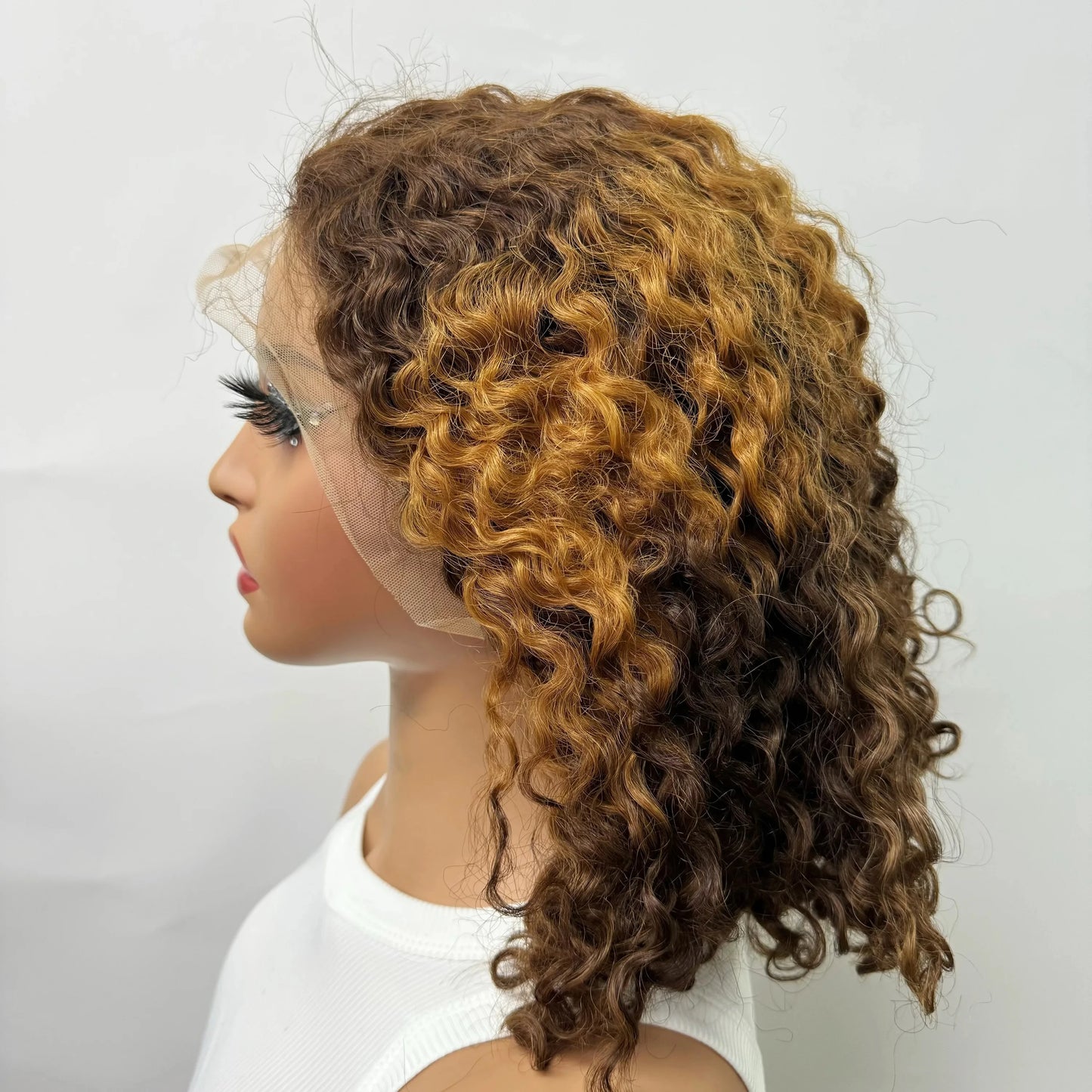 10-16 Inches 200% Density Water Wave Bob Human Hair Wigs  Short Deep Curly Brazilian Remy Human Hair Wigs for Black Women