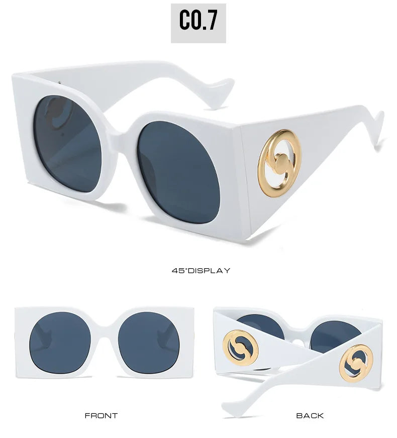 Colorful Square Sunglasses Women Men Two Color Frame Travel Sun Glasses Female Shades UV400 Male Gafas Oculos Brand Luxury