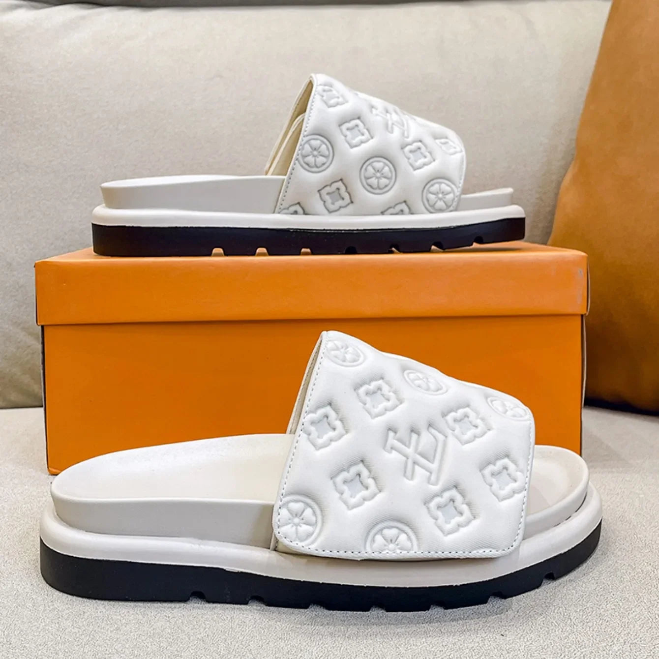 Magic Tape Flat Slippers Women Summer Luxury Shoes Brand Platform Sandals Ladies Height Increase Flats Slides Women Slippers