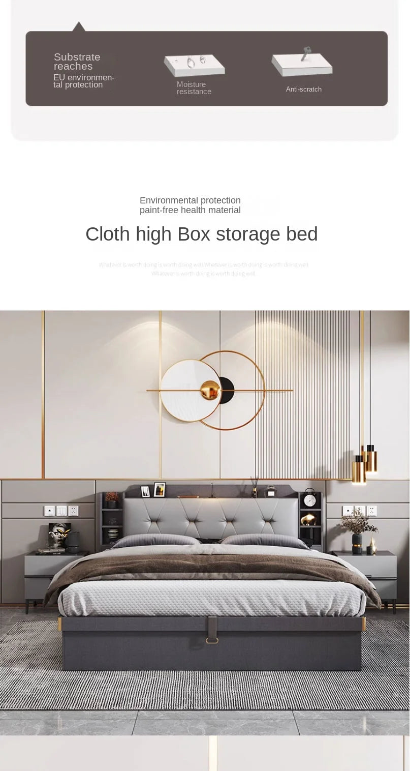 Minimalist Modern Full Bedroom Set Design Dresser Comfy Storage Double Bedroom Set Elegant Black Letto Matrimoniale Furniture