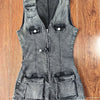 FAGADOER Spring Summer New Sexy Sleeveless Denim Rompers Women Button Zipper Cargo Pocket Patchwork Female Streetwear Overalls