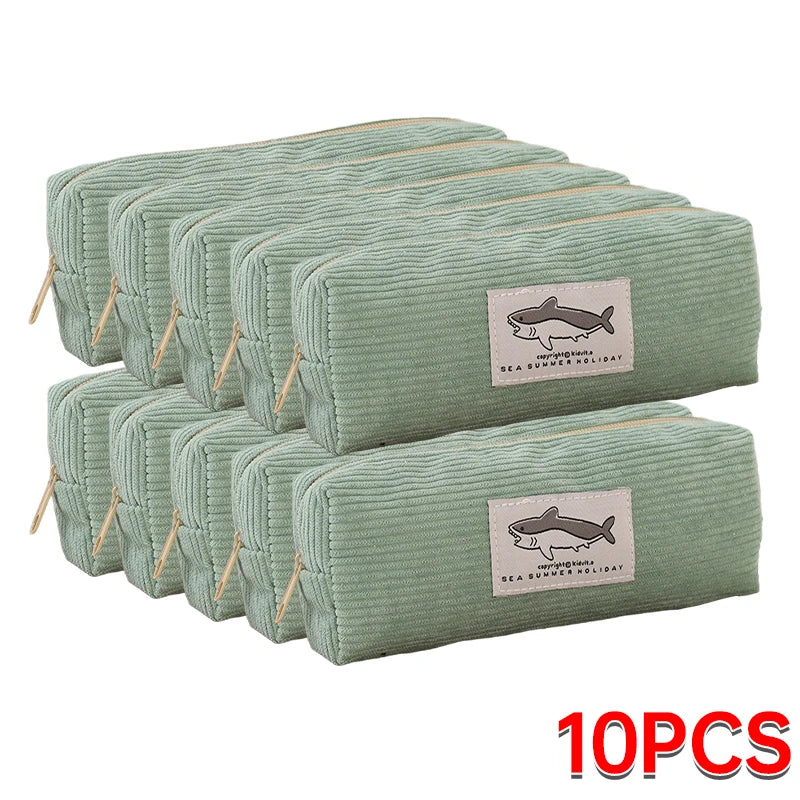 Cute Shark Pencil Case Embroidery Pen Bag Back to School Supplies Stationery Items for Girls Kids Desk Cute Accessories Gift