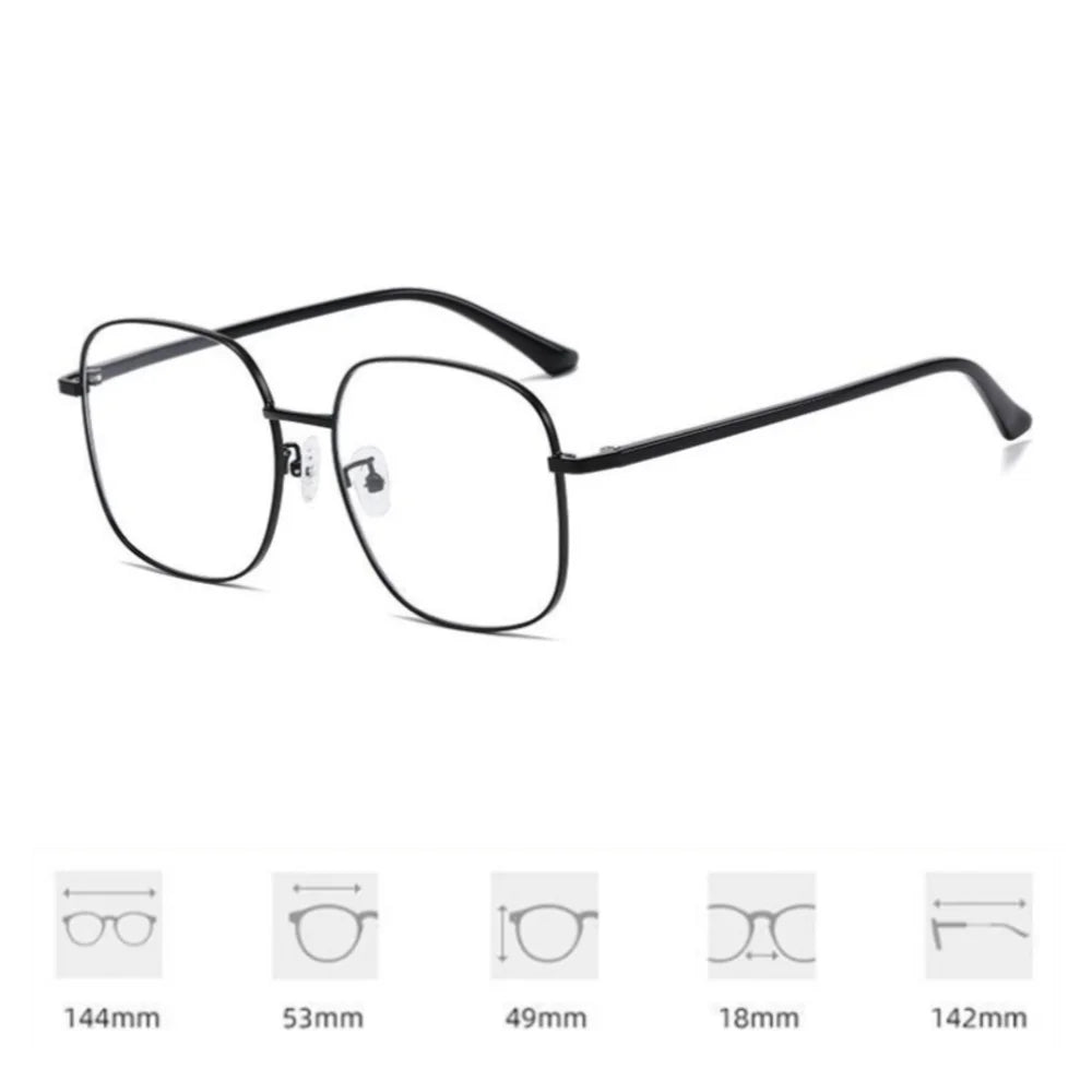Fashion Metal Anti-Blue Light Glasses Women Men Vintage Ultralight Oval Frame Computer Game Goggles Blue Ray Blocking Eyeglasses