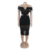 S10632 Sexy Slimming Mesh Splice Bum Covering Visibility Elastic Off-Shoulder 2-Piece Set European And American Style