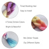 Colored Braiding Hair Mix Tinsels  Jumbo Braiding Tinsel Hair 4 Tones Ombre Braids  24 inch Festival Rave Hair For Girls Kids