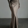 Wolfeel Casual Satin Women'S Skirt Spring Summer Fashion Loose High Waist Maxi Skirts Elegant Simple Slik Fishtail Skirt
