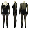 Sexy Mesh Patchwork Sheer Night Club Bodycon Jumpsuit for Women See Through One Piece Rompers Clubwear Party Birthday Outfits