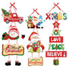 Christmas Porch Door Hanging Banner Christmas Paper Door Decorative Flags for Xmas Home Decorations New Year 2024 Noel Navidad