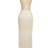 Weird Puss Mesh Backless 2 Piece Set Women Halter Lace-Up See Through Crop Tops+Loose Elegant Long Skirts Vacation Trend Outfits