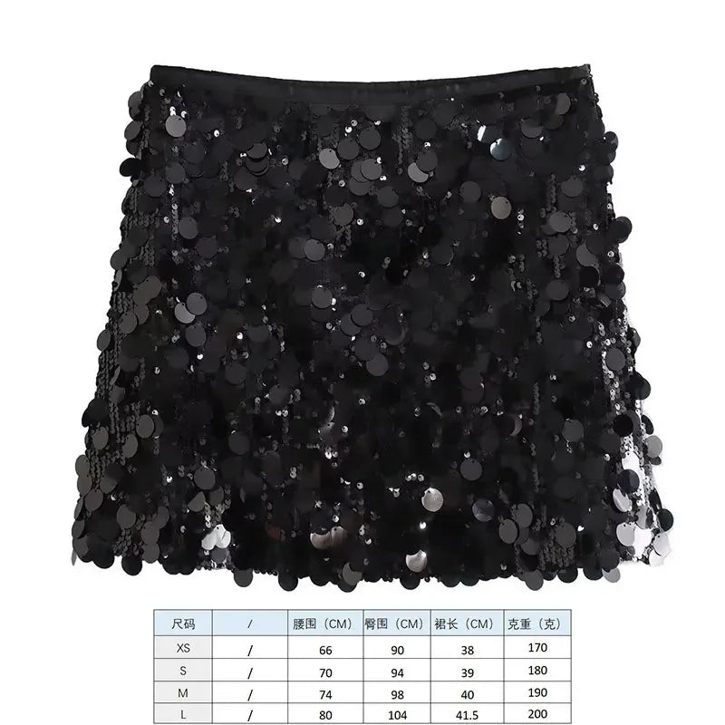 Party Club Stage Show Mini Skirts for Women Clothing Fashion Clothes Sexy Streetwear Dance Bling Sequined Hot Girls