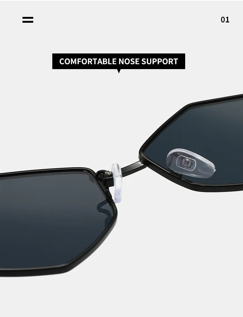 Polygonal Luxury Sunglasses Women Brand Fashion Rhombus Sun Glasses Woman 2024 Retro Vintage Metal Diamond Shades Eyewear