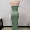 Sexy Halter Deep V Neck Sequins Maxi Dress Women Green Sleeveless Backless Sequined Slim Long Dresses Celebrity Party Gowns