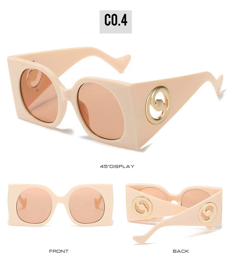Colorful Square Sunglasses Women Men Two Color Frame Travel Sun Glasses Female Shades UV400 Male Gafas Oculos Brand Luxury