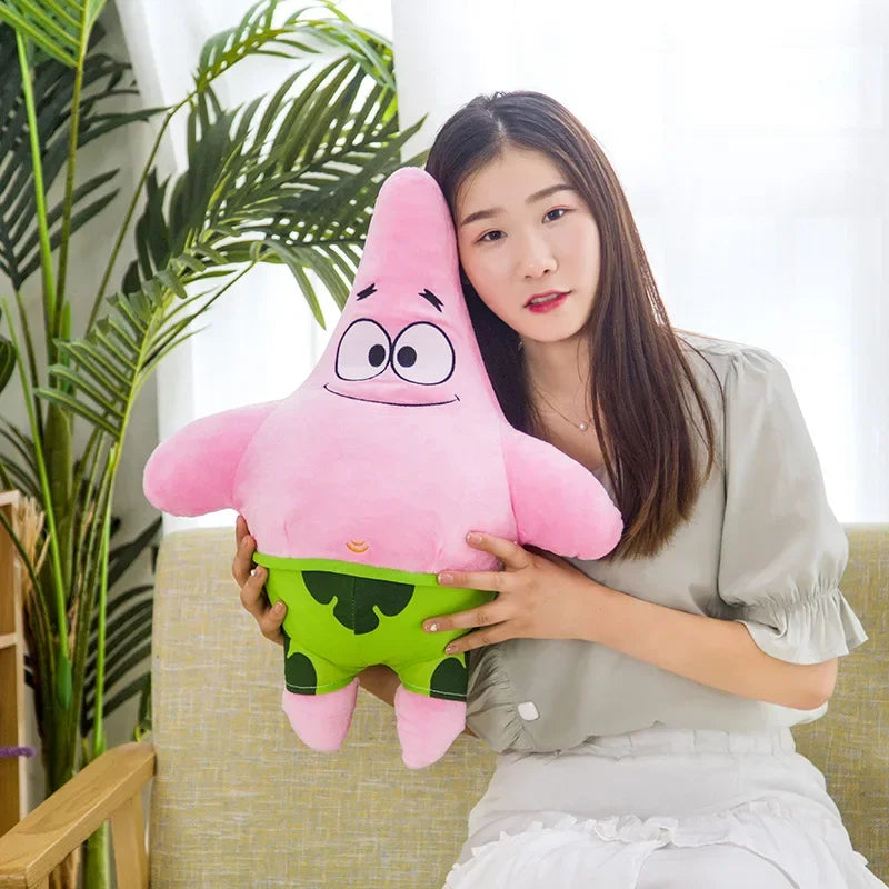 Big Size Cute SpongeBob Patrick Star Plush Toy Very Soft Hug Pillow Stuffed Cartoon Anime Plushies Kawaii Doll Xmas Gifts