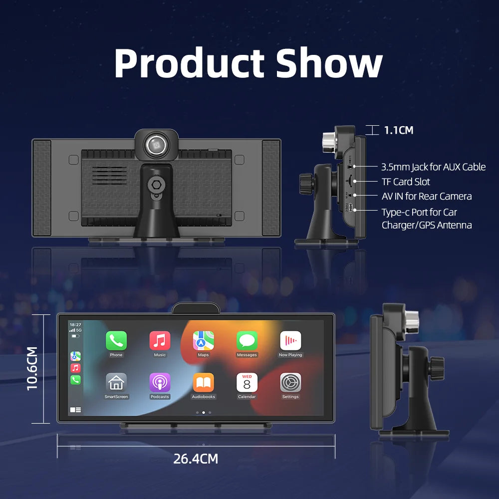 New Imagebon 11.4″ H70 Pro 4K ADAS QLED In-cell Display Car DVR Wireless CarPlay & Android Auto Night Vision AUX FM Dash Camera