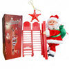 Electric Climbing Santa, Musical Christmas Decoration, Fun Holiday Ladder Toys for Home, Tree, Fireplace, Unique Festive Decor