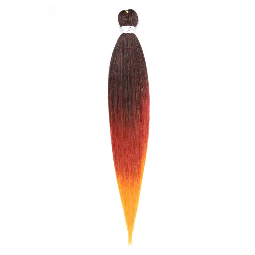 Pre-stretched Braids Synthetic Hair Professional Itch Free Hot Water Setting Fiber 30'' Ombre Yaki Texture Braid Hair Extensions