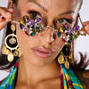 Colorful Crystal Heart Eyeglasses Frames No Lenses Face Accessories Fashion Design Rhinestone Sunglasses Glasses Party for Women