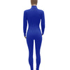 Women's Bodycon One-piece Jumpsuit Long Sleeved Big Zipper Female Casual Sport Workout Skinny Activity Wear Overalls Tops