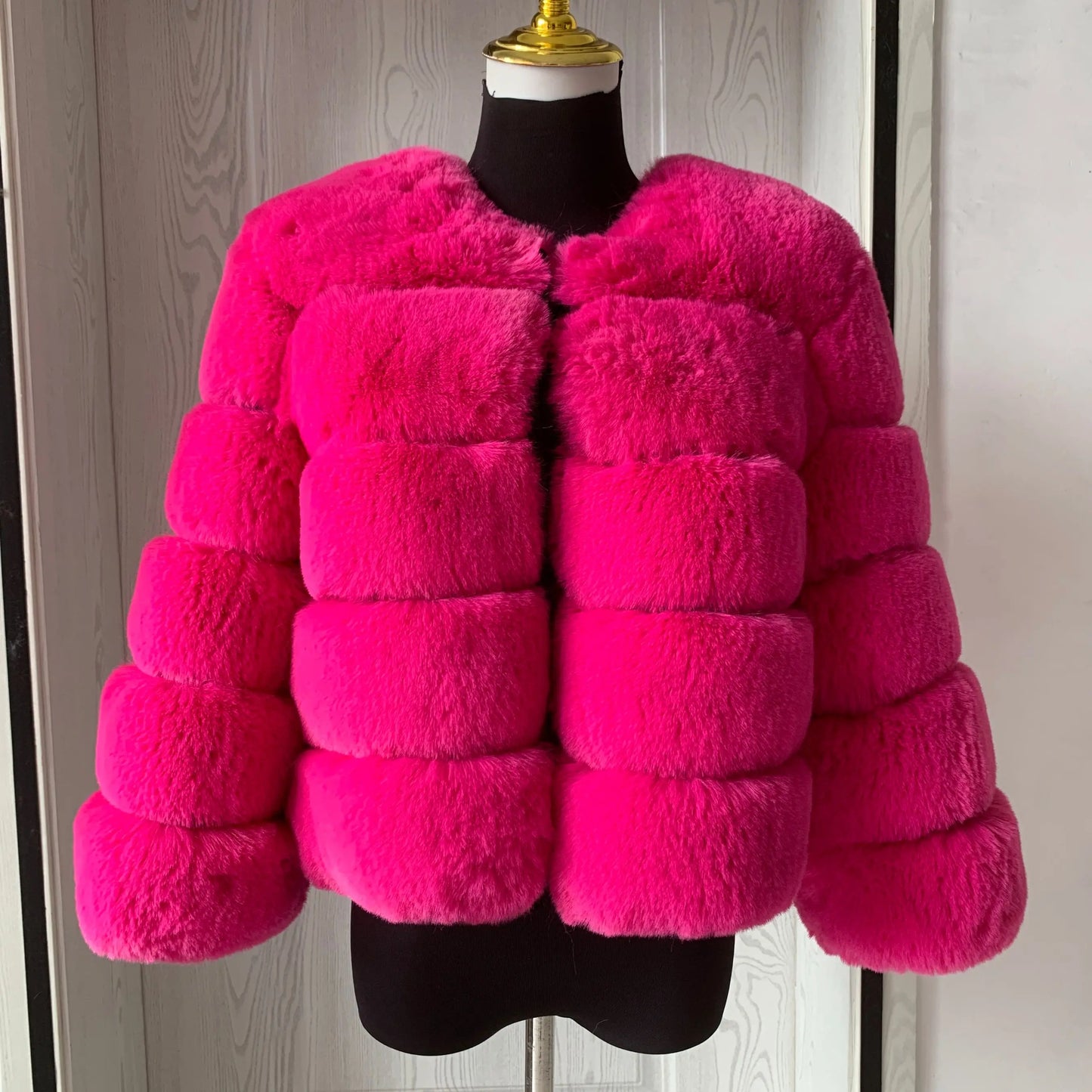 Damenmode Kunstpelzmantel superheiß Herbst Winter Damen kurze Kunstfuchsjacke flauschig hohe Qualität 7XL Damen Pelzmäntel