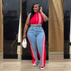2 Pieces Women's Sets 2025 Spring Summer Denim Sleeveless Suit Tops And Wide Leg Pants Suits Two Piece Set Tracksuit Outfit