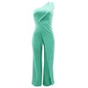 Summer New Vintage Chic Women's Fashion Sexy Sleeveless Single Shoulder Sling High Waist Commuter High Waist Straight Jumpsuit