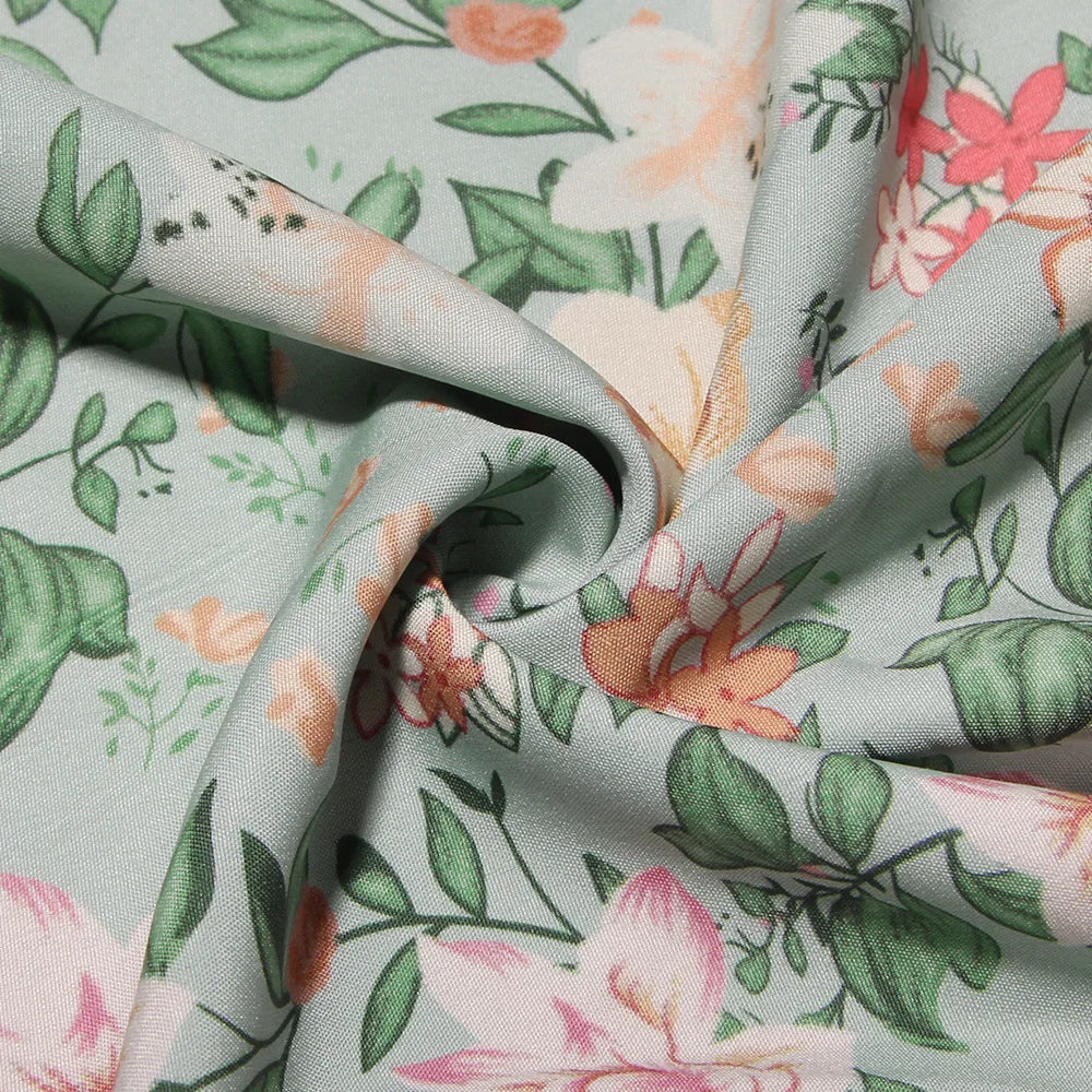 Suninheart Summer Pink Floral Print Corset Dress Midi Elegant Sexy Party Dresses Holiday Birthday Casual A Line Women Clothing