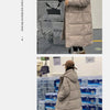 EVNISI Women Zipper Up Pockets Down Coat oversize Loose Coat Turtleneck Thicken Long Coat Women Casual Parkas 2024 Autumn Winter