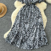 Summer Pleated Women Buttons Dresses Casual Beach Holiday Short Sleeve V Neck Woman Midi Dress Bohemian Mujer Vestidos