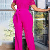 Mlaiscsr Elegant White Jumpsuits with Sashes Club Outfit for Women Lace Patchwork Short Sleeve Birthday Party One Piece Rompers