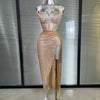 Summer New Women Sexy Strapless Two Pieces Set Glitter Night Club Skirt Suits Laced Singer Dancer Stage Performance Costume