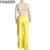 FAGADOER Sexy Ruched Patchwork Bodycon Jumpsuits for Woman Halter Sleeveless Wide-leg Romper Female Streetwear Overalls 2025 New