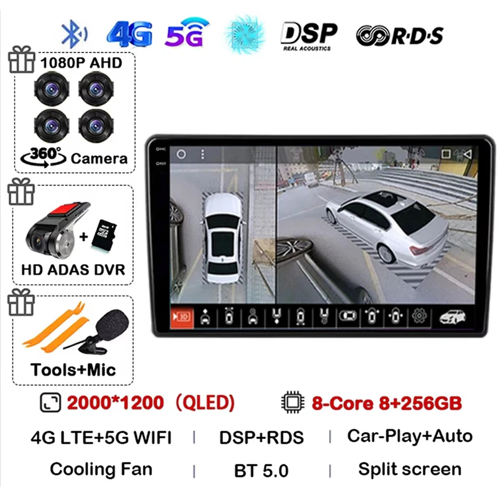 Carplay Auto Android 14 Car Radio For Honda Element YH 2002 2003 2004 2005 - 2011 GPS BT Multimedia 2Din Player Stereo DVD Video
