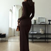 Mozision Turtleneck Thigh High Split Sexy Maxi Dress For Women Fashion Long Sleeve Draped Bandage Bodycon Club Long Dress